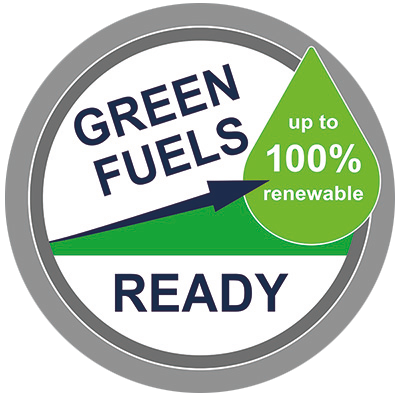 Bereit für die Kraftstoffe der Zukunft! Green Fuels Ready, up to 100% renewable